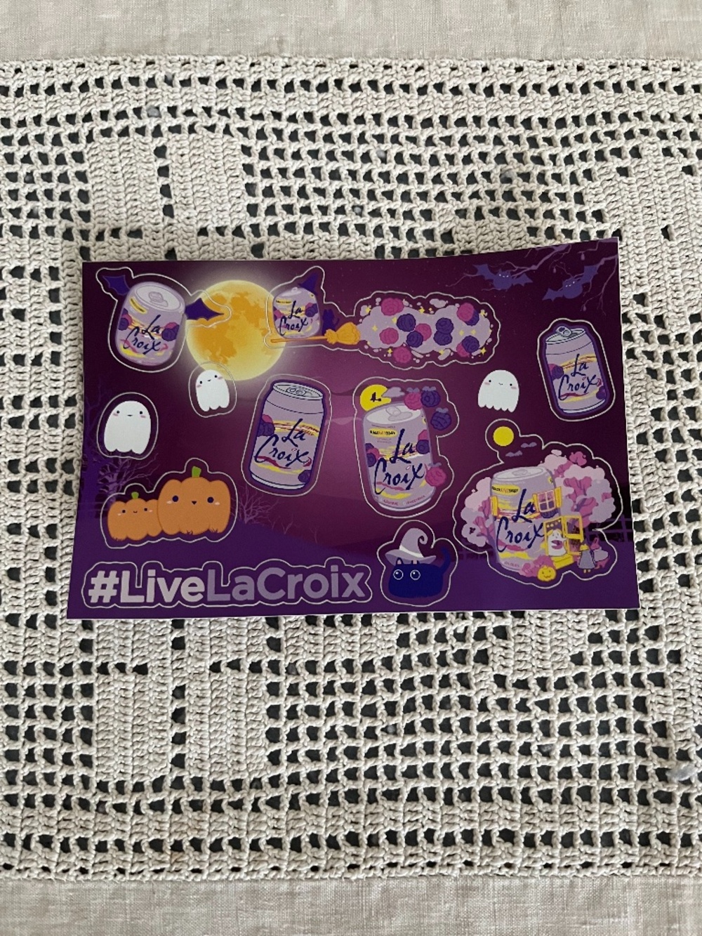 NEW LaCroix Halloween pumpkin, ghost, witch, broom & bat decal stickers